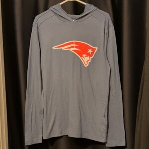 NFL Patriots Bluish Gray Shirt with Red and White Logo, Men's Medium NWT